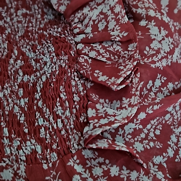 Olivaceous Floral Bell Sleeve Blouse Women M New - Picture 2 of 8